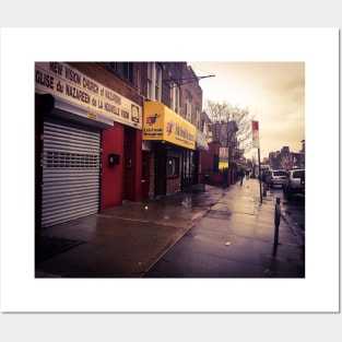 Flatbush Rainy Winter Street Brooklyn NYC Posters and Art